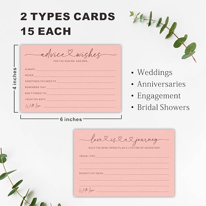 Wedding Advice Cards -Pack Of 30 Wishes - Image 2