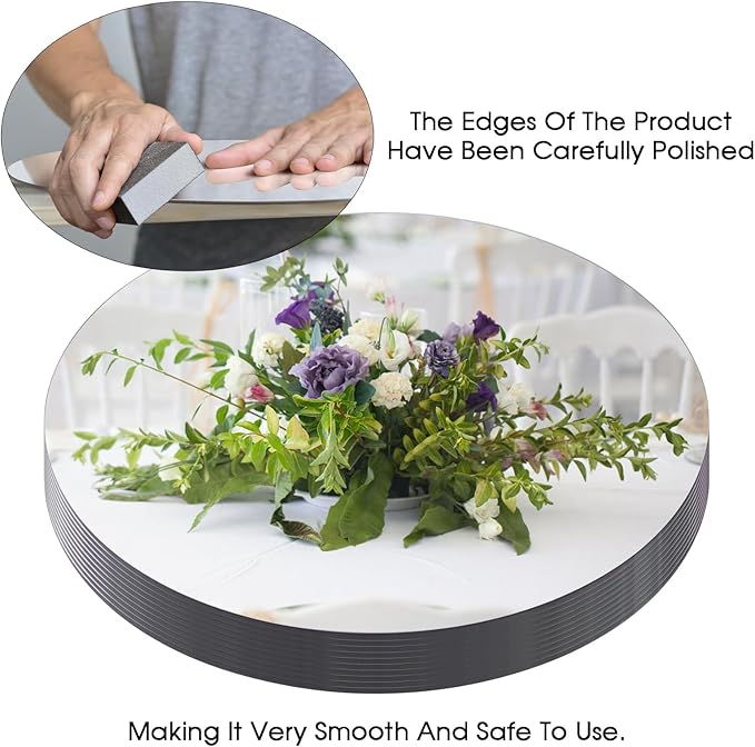 12" Mirror Centerpieces, 2mm Glass Mirror Plates, Mirror Tray, - Image 3