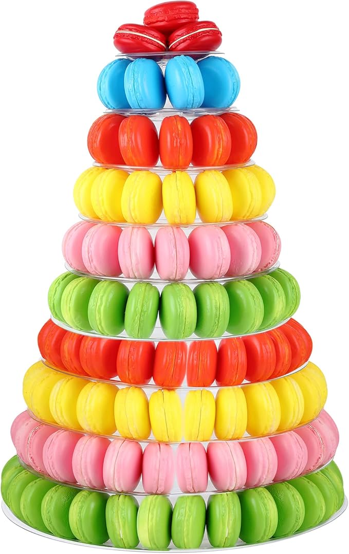 Juexica 10 Tiers Round Macaron Tower Stand Plastic Cake Display Rack Macaron by Juexica