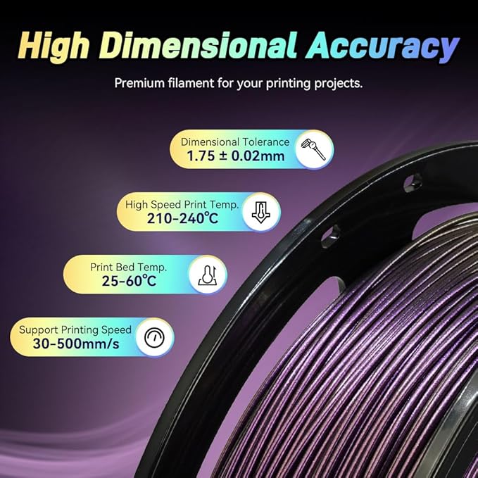 FLASHFORGE Chameleon Rapid PLA Filament 1.75mm Abyssal Purple, PLA Color Shift - Image 5