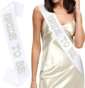 White Bride to Be Sash Bachelorette Party Decorations Bridal Shower Engagement by FASHIONORIGINSANDHERE