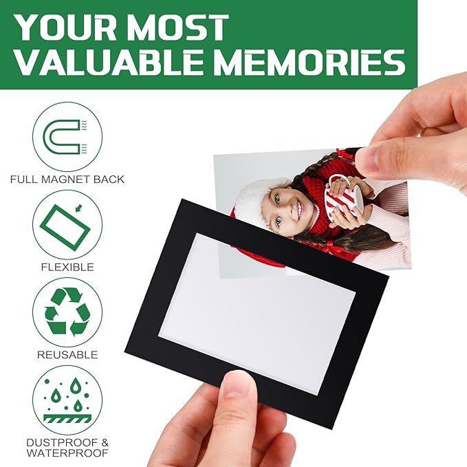Soaoo 60 Pcs Magnetic Picture Frames Wallet Size 2.5 x 3.5 Inches Reusable - Image 3