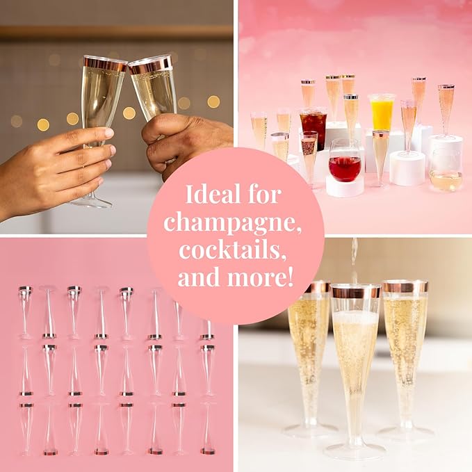 Prestee Set of 24 Plastic Champagne Flutes - Image 6