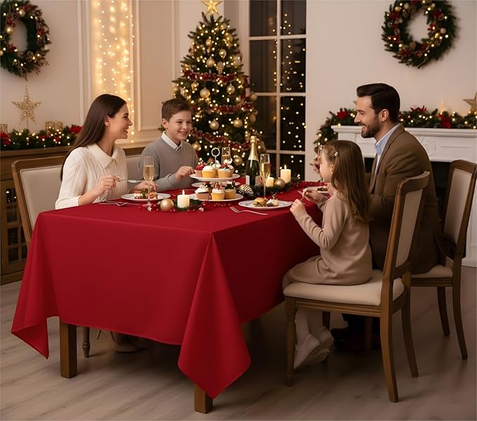 Fitable Red Tablecloths for Rectangle Tables, 6 Pack - Image 2