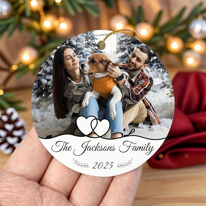 Personalized Family Ornaments for Christmas, Custom Ceramic Christmas Ornaments - Image 3