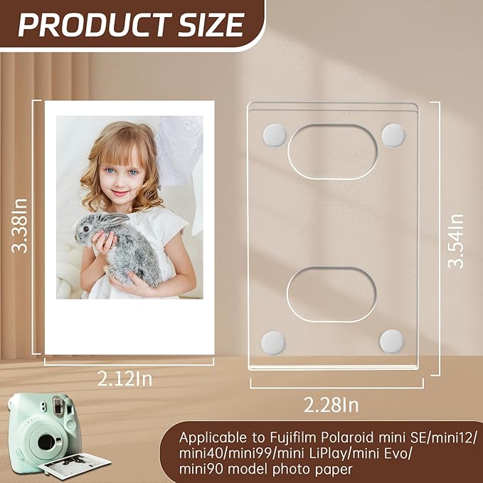 10Pack Magnetic Mini 2x3 Acrylic Picture Frames, Refrigerator Photo Frame - Image 2