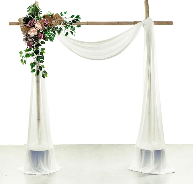 VDS Pack of 1 Panel Wedding Arch Draping Fabric Sheer Chiffon Fabric Drapery - Image 4