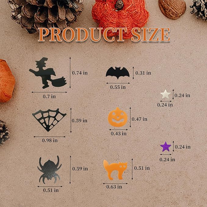 3000 Pcs Halloween Table Confetti, Halloween Sprinkles Bats Spider Pumpkin - Image 2