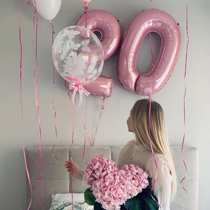 Light Pink Number 9 Balloon 40 Inch Big Self Inflating Foil Number Balloons 0-9 - Image 6