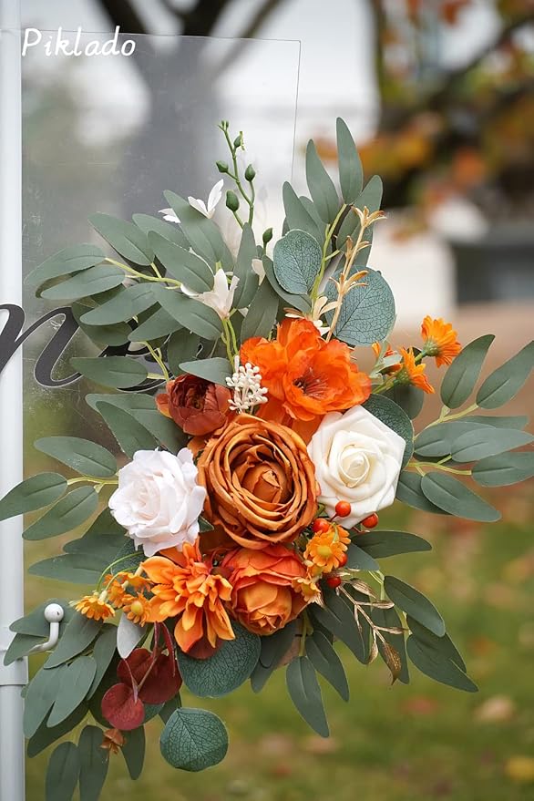 Faux Flower Swag Set of 2 for Wedding Welcome Signs Floral Swag Wedding - Image 5