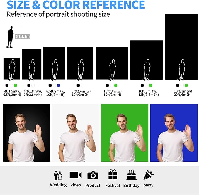 HEMMOTOP Green Screen Backdrop, 6x9 ft Greenscreen Background - Image 9