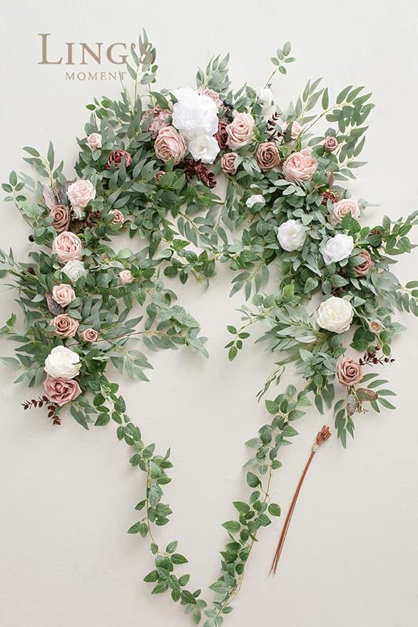 Ling's Moment 6.5FT Backdrop Floral Garland, Spring Artificial Wedding Arch - Image 7