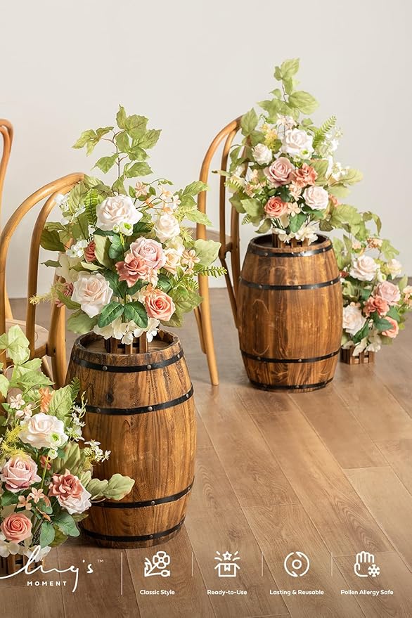 Ling's Moment 17.5" Tall Standing Artificial Flowers Arrangements 4pcs Fall - Image 5