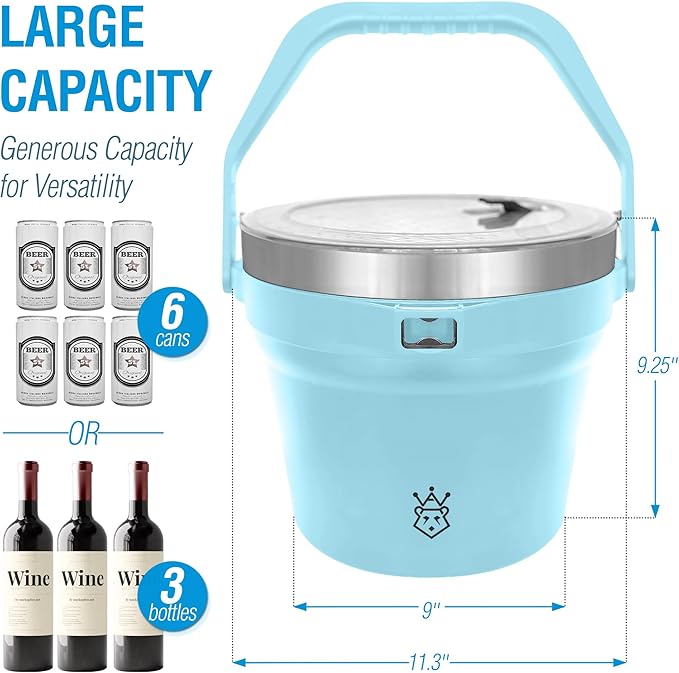 Insulated Ice Bucket with Lid & Scoop-XL Double-Walled, bar Essentials - Image 5