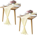 2 Pack 10Ft Light Yellow Chiffon Table Runner Sheer 29x120 Inch by Pufogu