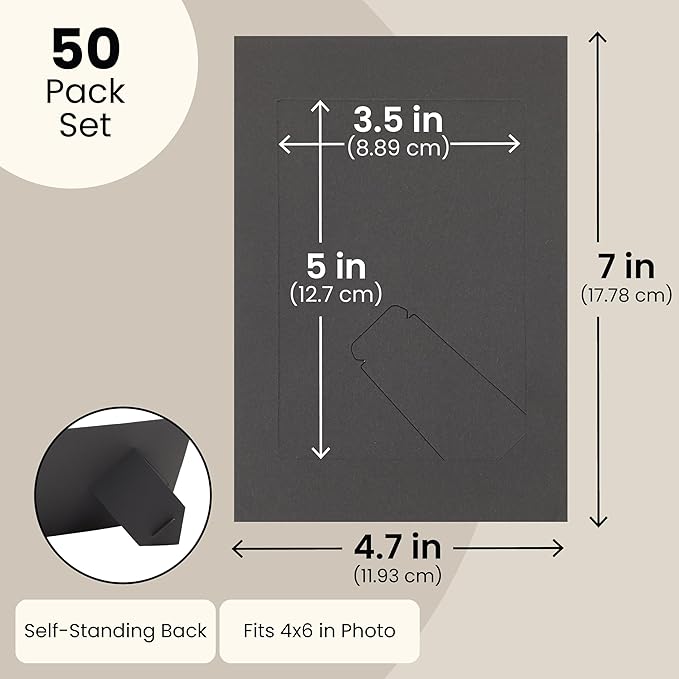 Juvale 4x6 Black Cardboard Photo Frames Bulk -Tabletop Easel Back - Image 4