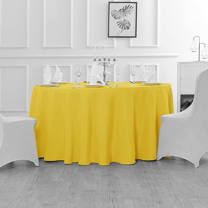 Fokitut 2 Pack Waterproof Round Tablecloth, 60 Inch, Stain Resistant and - Image 5