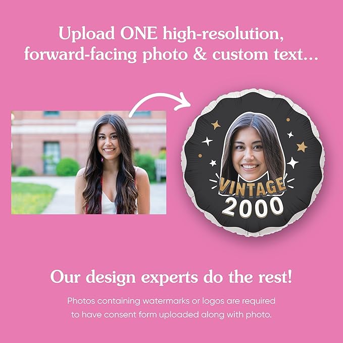 Big Dot of Happiness Personalized Vintage Birthday Photo Balloon, Custom Fun - Image 4