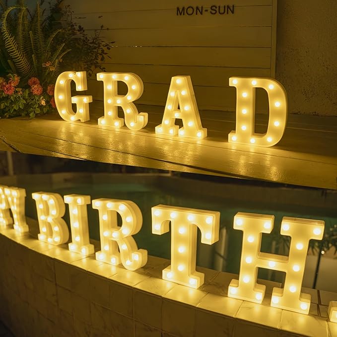 Foaky Rechargeable LED Letter Lights Sign Marquee Light Up Letters Sign - Image 6