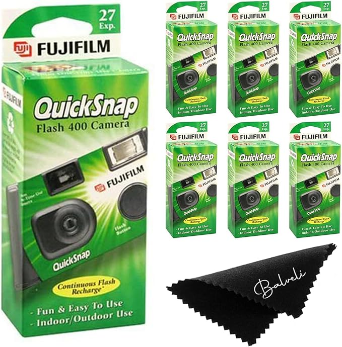 Fuji Film Quicksnap Flash Disposable Camera 400 Iso, 6 Pack, 35mm 27 Exp - Image 2