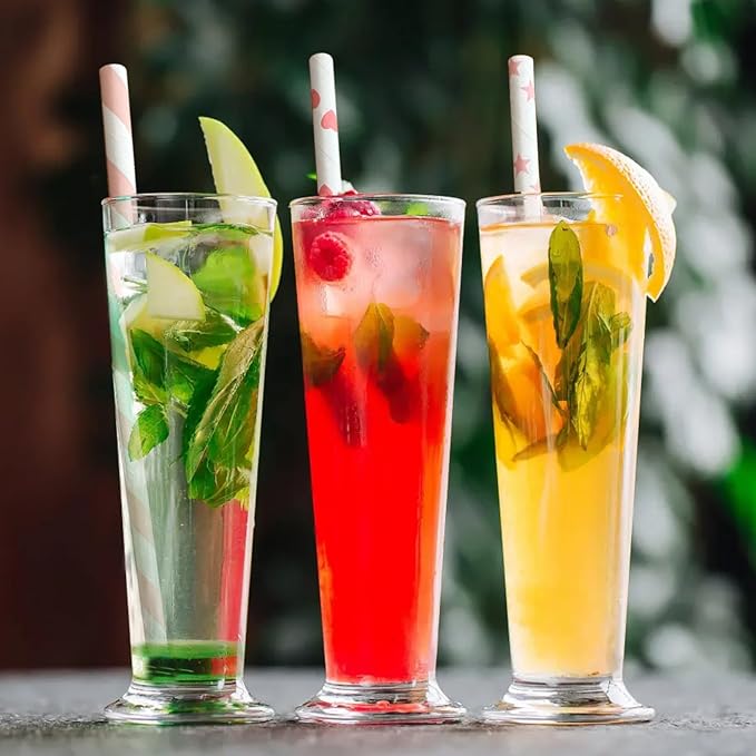 YAOSHENG Pink & Gold Paper Straws Disposable, 100% Biodegradable Multi-Pattern - Image 3
