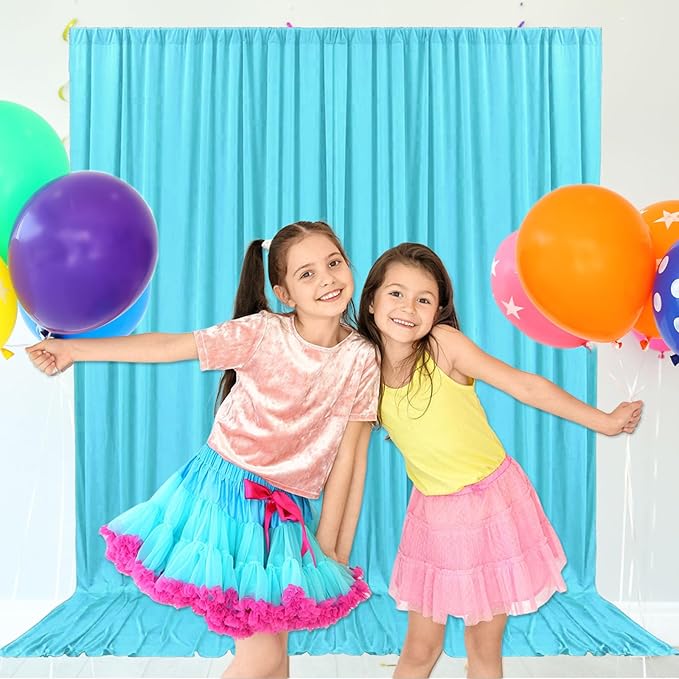 10ft x 10ft Sky Blue Backdrop Curtains - Image 6
