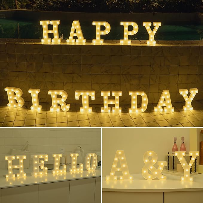 Foaky Rechargeable LED Letter Lights Sign Marquee Light Up Letters Sign - Image 7