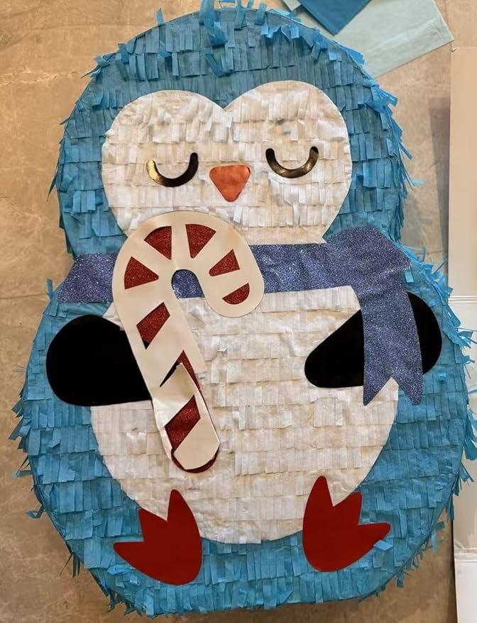 Penguin Pinatas Bundle with a Blindfold and Bat, Decoration by Birchio