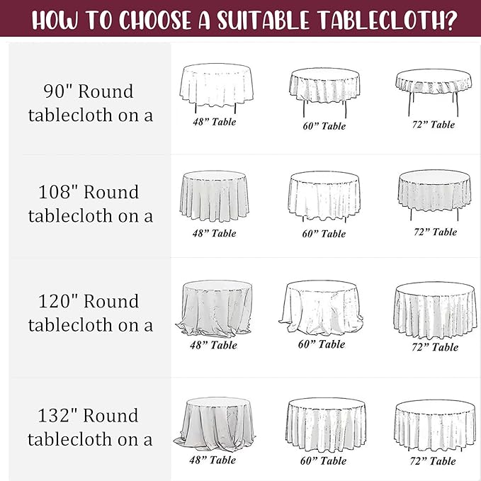 8 Pack Premium Round Tablecloth 90 Inch Round Table Covers Bulk Washable - Image 7