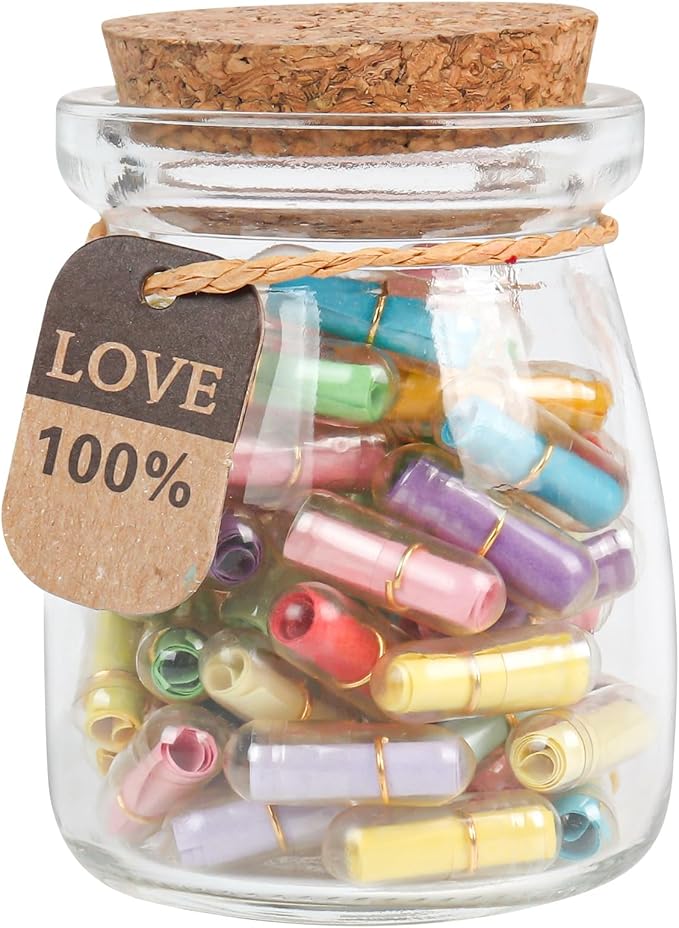 Capsule Letters Message in a Glass Bottle，Message Pills Love Letter Gift by HSXIANG