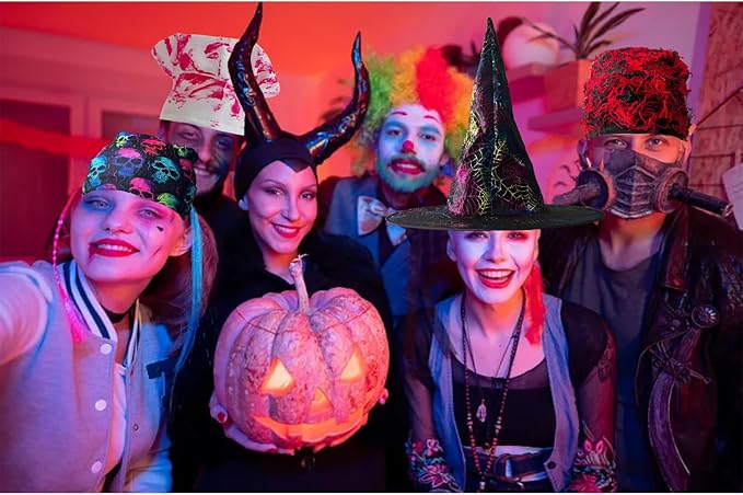 12 Assorted Funny Halloween Party Hats Witch Hat Halloween Costume Decorations - Image 6