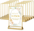 EHWINE 12 Pack Acrylic Sign Holder 8.5 x 11, Double Sided Gold Picture Frame by EHWINE