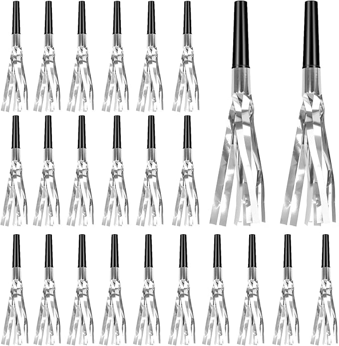 Silver Noise Makers Party Favors 24 PCS Party Blowers Noisemakers by GuavaGlide