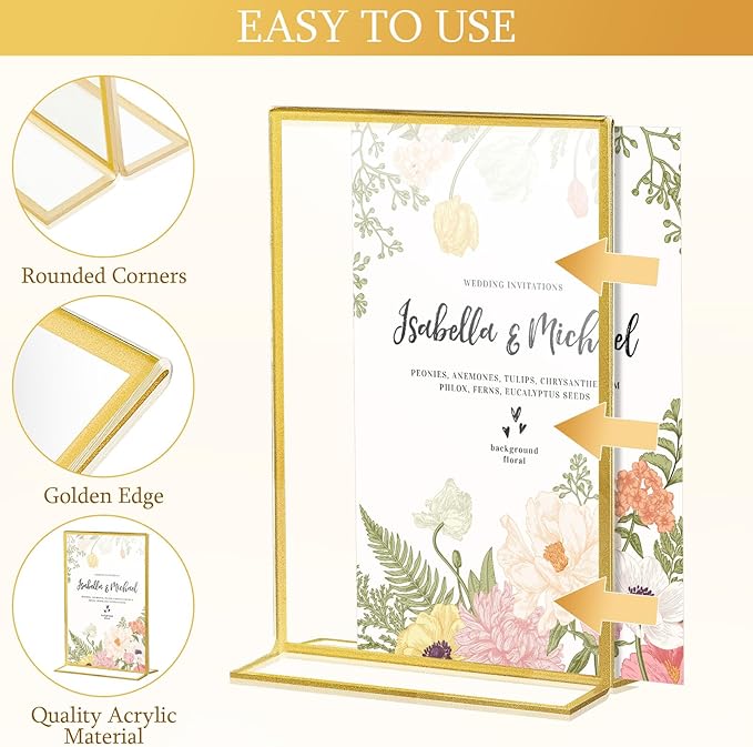 Hoteam 36 Pack Gold Acrylic Sign Holders - Image 3