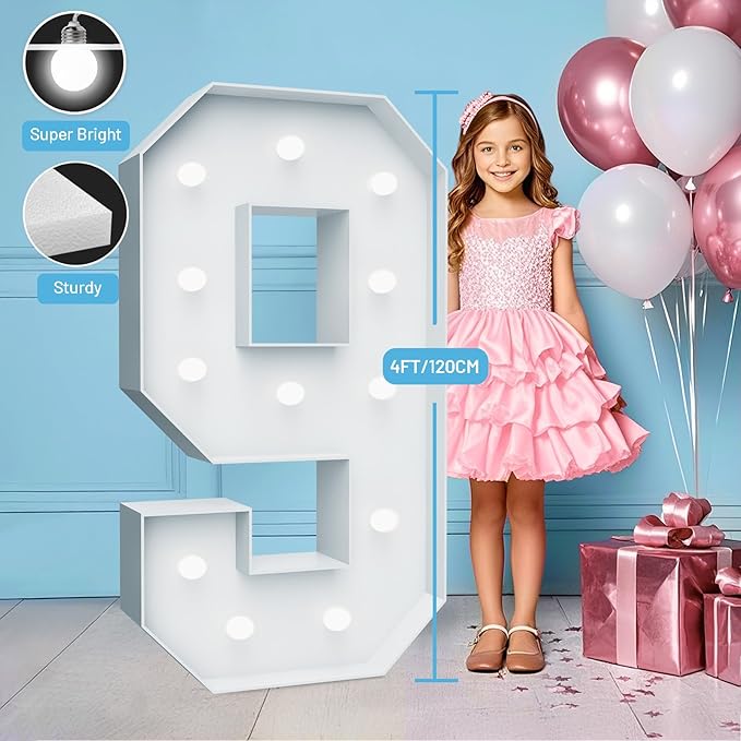 4FT Marquee Light Up Numbers - Image 3