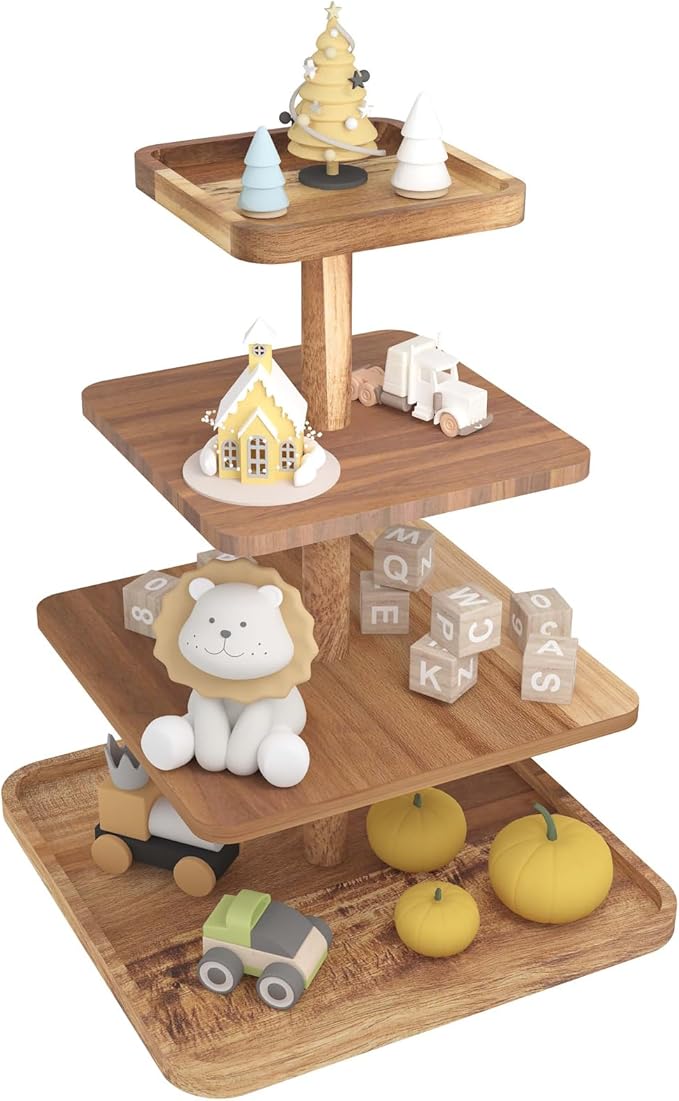 Acacia Wood 4 Tier Cupcake Stand - Image 7