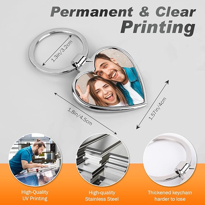 Custom Keychain with Picture, Personalized Photo Keychain with LOGO Text - Image 2