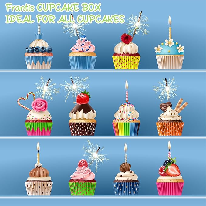 Individual Cupcake Boxes 4x4x5 Inches Disposable Pastry Tray Boxes, - Image 4