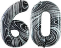 GOER Number 60 Balloons for 60th Birthday Party Decorations, 42 Inch Jumbo Foil by GOER