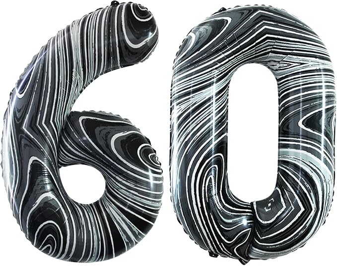 GOER Number 60 Balloons for 60th Birthday Party Decorations, 42 Inch Jumbo Foil by GOER