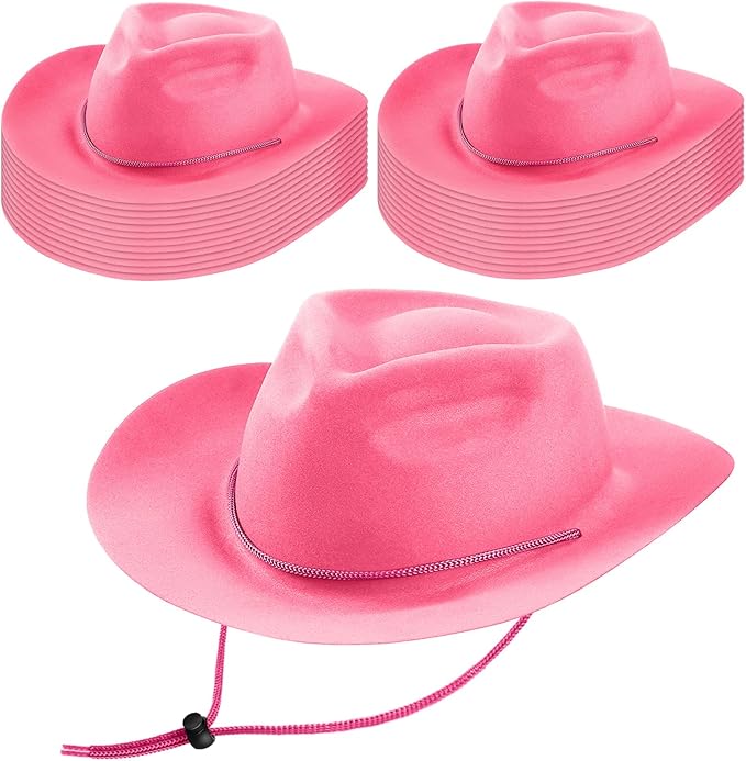 Mepase 24 Pieces Disposable Plastic Western Cowboy Hat Set Felt Wide Brimmed by Mepase