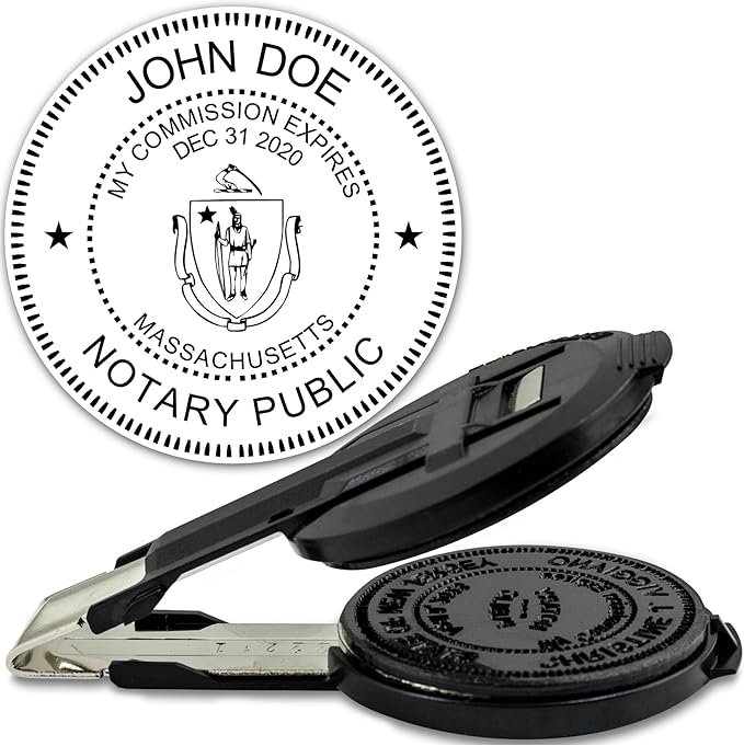 MaxMark Insert only for Notary Seal Round Embosser for Massachusetts State by Maxmark