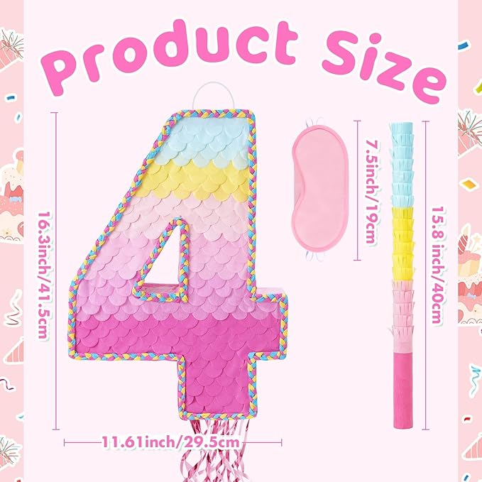 WERNNSAI Pink Sweet Four Pinata - Image 3