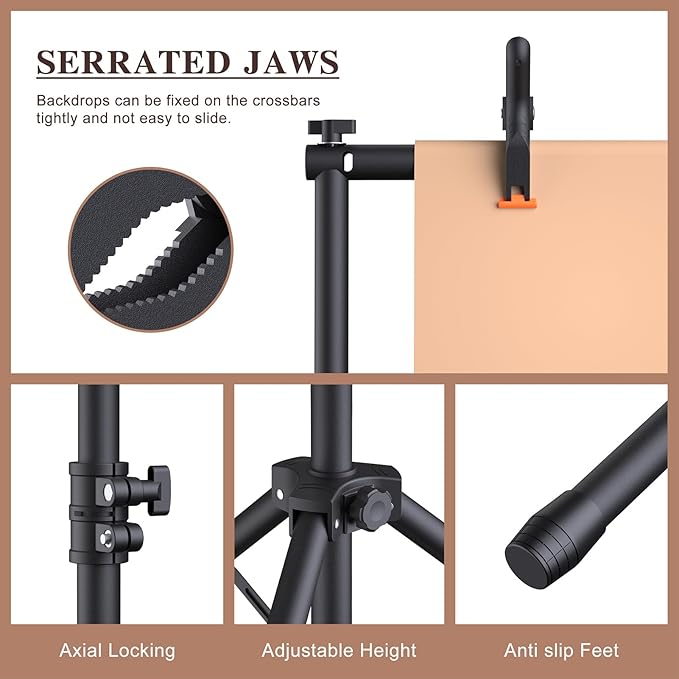 Backdrop Stand 10×8ft Adjustable Backdrop Support Ground Kit Photography Photo - Image 5