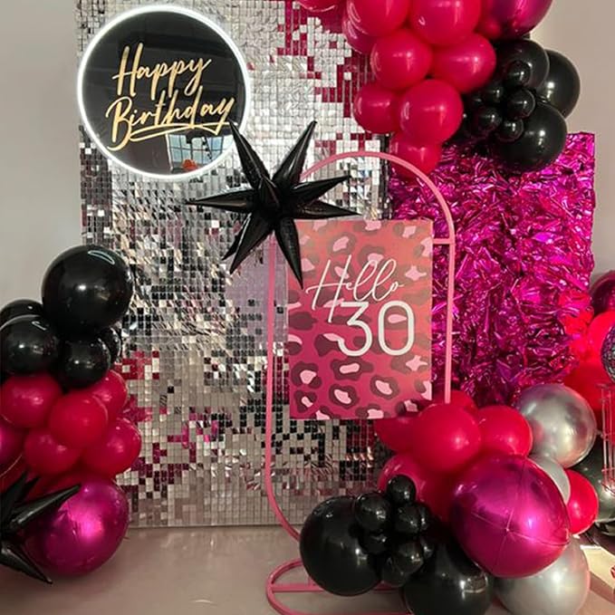Paready Hot Pink and Black Balloons - Image 4