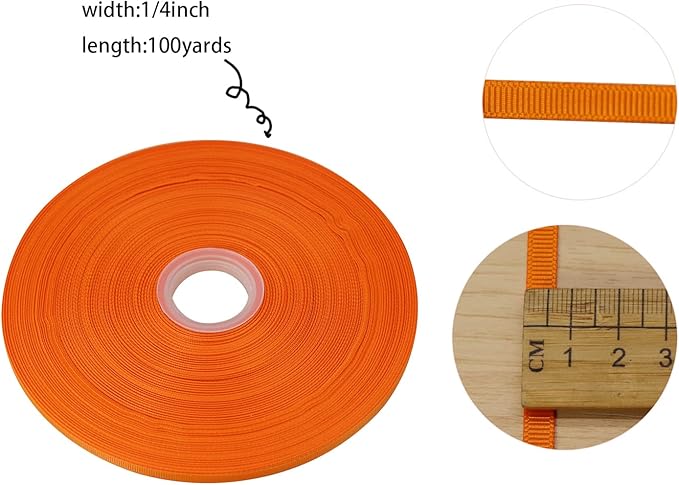Jesep One Roll 100 Yards Soild Grosgrain Ribbon Boutique Gift Wrapping Package - Image 4