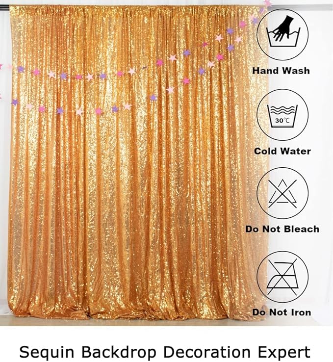 ShinyBeauty Sequin Gold Backdrop - Image 6