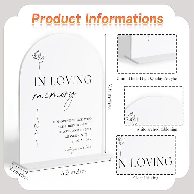In Loving Memory Sign, Memory Table Signs - Image 2