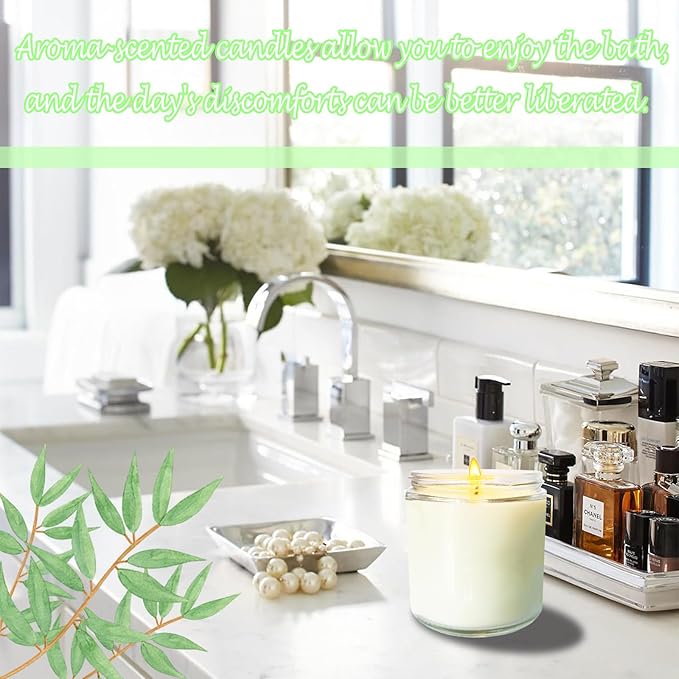 12 Pcs 8 Oz Bulk White Soy Candles, Eucalyptus Scented Candles Set, Bulk - Image 4