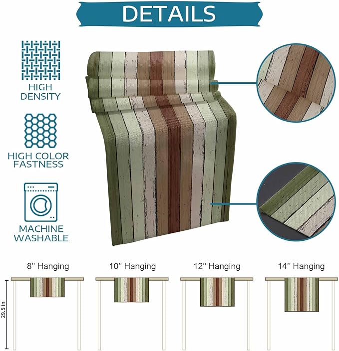Sage Green Wooden Cotton Linen Table Runner - Image 7